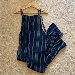 striped overall jumpsuit